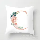 4PCS Home Cotton Decorative Letter A-Z Throw Pillow Case Cushion Covers For Sofa Couch Bed Chair