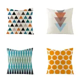 4PCS Home Cotton Decorative Geometry Leaves Throw Pillow Case Cushion Covers For Sofa Couch Bed Chair