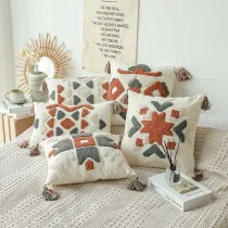 Bohemia Tassels Knitted Morocco Cotton Cushion Cover Pillowcase
