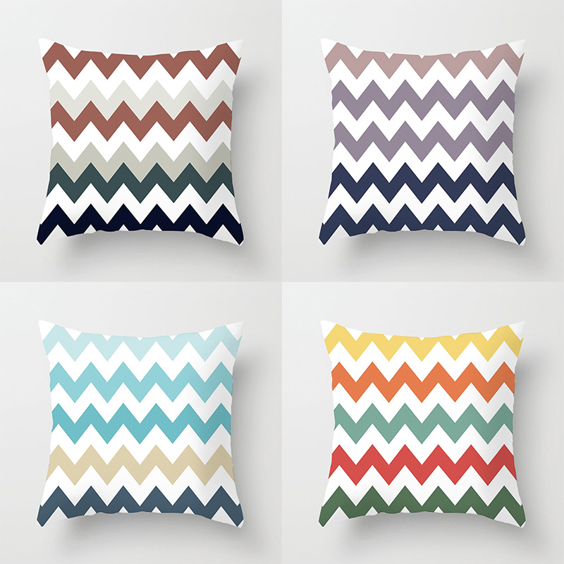 4PCS Home Cotton Decorative Wave Throw Pillow Case Cushion Covers For Sofa Couch Bed Chair