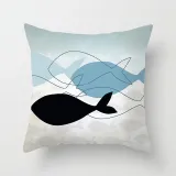 4PCS Fish Home Cotton Decorative Throw Pillow Case Cushion Covers