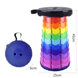 Portable Telescopic Folding Stools Rainbow Multicolor Collapsible Retractable Camping Fishing Hiking Stools