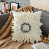 3D Sunflower Handmade Decorative Throw Pillow Case Cushion Covers For Sofa Couch