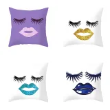 4PCS Home Cotton Decorative Eyes Lips Throw Pillow Case Cushion Covers For Sofa Couch Bed Chair