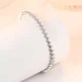 Fashion Jewelry Pure Silver Double Wave V-Shape Diamond Ring for Women With Gift Box