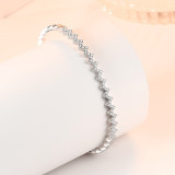Fashion Jewelry Pure Silver Double Wave V-Shape Diamond Ring for Women With Gift Box