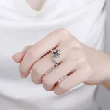 Flower Clover Stainless Steel Ring for Fidget Ring Anxiety Stress Relief
