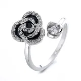 Flower Clover Stainless Steel Ring for Fidget Ring Anxiety Stress Relief