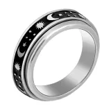 Anxiety Stainless Steel Spinner Ring Anti Anxiety Moon Star Cool Stress Relieveing Rings
