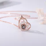 Zircon Diamond Hearts Clavicle Chain Jewelry Necklace