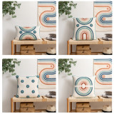 Circle Personality Rectangular Fringe Cotton Linen Decorative Throw Pillow Case Cushion Covers