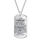 2PCS Mothers Day Gift Best Mom Stainless Steel Letter Keyring Necklace Pendant for Mom