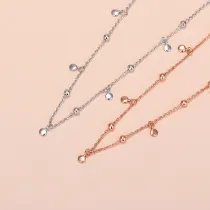 Wafer Round Pendant Chain Jewelry Necklace