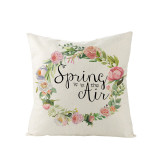 4PCS Home Cotton Decorative Throw Pillow Case Flower Car Pattern Cushion Covers For Sofa Couch Bed Chair