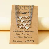 Mother Daughter Bracelet Necklace Hollow Stainless Steel Heart Matching Friends Gifts for Mother's Day