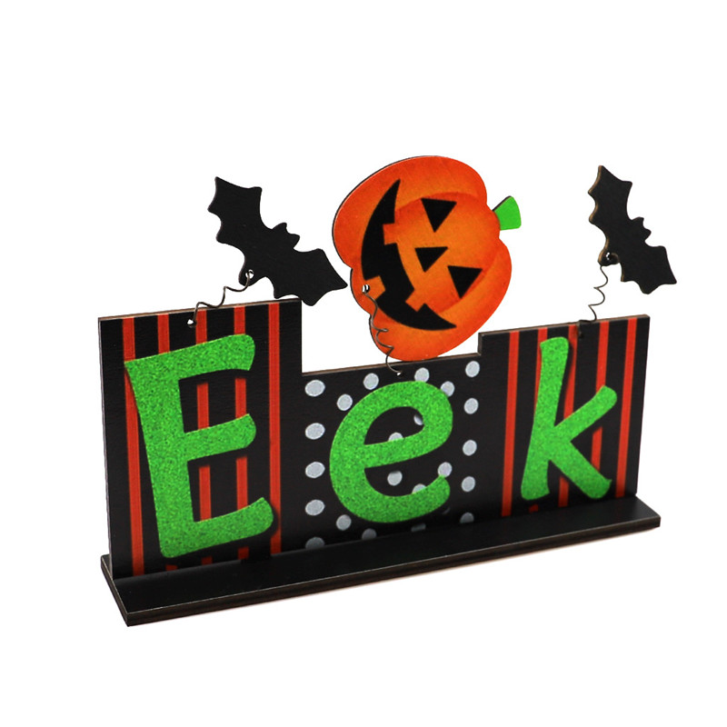 Wooden Ghost Alphabet Halloween Pendant Party Scene Decoration