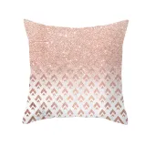4PCS Home Cotton Decorative Pink Gold Blocking Throw Pillow Case Cushion Covers For Sofa Couch Bed Chair