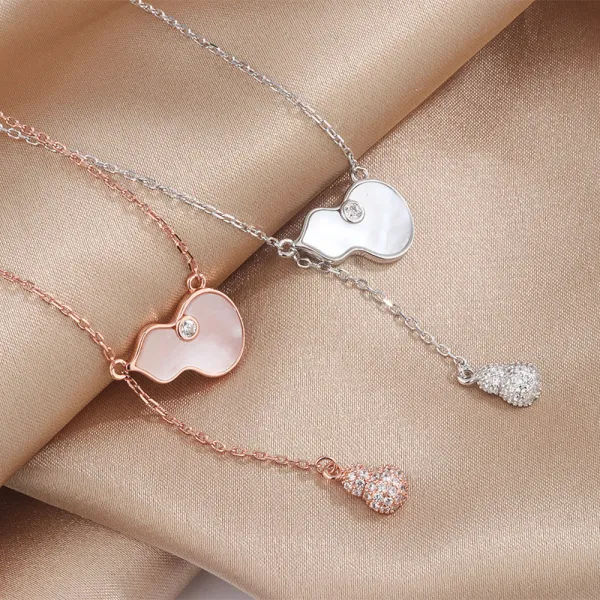 Full Drill Gourd Diamond Pendant Chain Jewelry Necklace