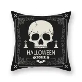 Halloween Holiday Pillowcase Cartoon Skull Head Cushion Cover Sofa Cushion