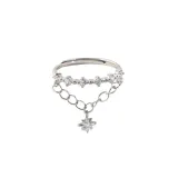 Meteor Hexagram Silver Chain Diamond Ring Jewelry Gifts