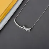 Full Drill Smile Diamond Pendant Chain Jewelry Necklace