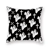 Halloween Holiday Pillowcase Cartoon Bat Skull Cushion Cover Sofa Cushion