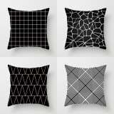 4PCS Home Cotton Decorative Black White Stripe Throw Pillow Case Cushion Covers For Sofa Couch Bed Chair