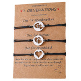 3PCS Mother's Day Gifts Jewelry Hollow Love Heart Charm Bracelets from Daughter Mom