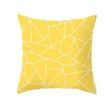 4PCS Home Cotton Decorative Yellow Stripe Throw Pillow Case Cushion Covers For Sofa Couch Bed Chair
