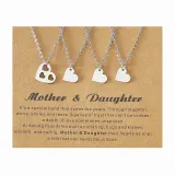 Mother's Day Gifts Bracelets Necklace Set Jewelry Matching Heart Bracelet from Daughter Mom