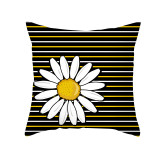 4PCS Home Cotton Decorative Throw Pillow Daisy Pttern Case Cushion Covers For Sofa Couch Bed Chair