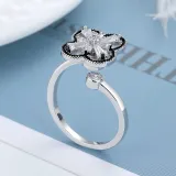 Flower Clover Stainless Steel Ring for Fidget Ring Anxiety Stress Relief