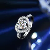 Jewelry Necklace Earrings Ring Heart Diamond Set With Gift Box