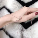 Full Drill Tassel Bowknot Diamond Pendant Chain Jewelry Necklace