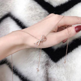 Full Drill Tassel Bowknot Diamond Pendant Chain Jewelry Necklace