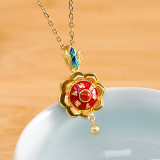 Traditional Lotus Anxiety Relief Ring And Necklace For Women With Gift Box