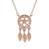 Full Drill Dream Catcher Diamond Pendant Chain Jewelry Necklace