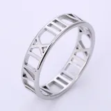 Fashion Jewelry Roman Numerals Hollow Out Stainless Steel Ring