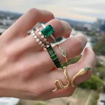 6PCS Snake Shape Bohemia Diamond Vintage Knuckle Stackable Finger Rings Set