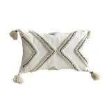 Tassels Decorative Geometric Striped Pillow Case Cushion Cover For Sofa Couch Bed Chair
