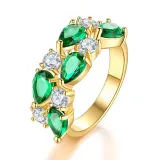 3PCS Drop Diamond Ring Earring Necklace Jewelry Set Crystal Gift For Women Girls