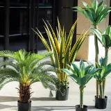 Artificial Plant Potted Yellow Edge Agave Green Plant Bonsai Decoration
