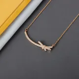 Full Drill Smile Diamond Pendant Chain Jewelry Necklace