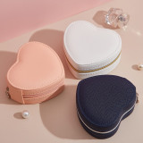 Heart Zipper Type PU Leather Jewelry Box For Girls and Women
