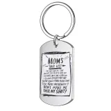 2PCS Mothers Day Gift Best Mom Stainless Steel Letter Keyring Necklace Pendant for Mom