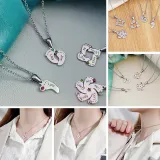Hollow Out Necklace Pendant Feet with Name Engraved Custom Gift For Mom