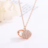 Full Drill Shell Pearl Diamond Pendant Chain Jewelry Necklace