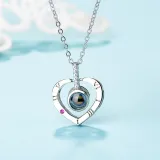 100 languages I love you Rose Gold Love Heart Clavicle Chain Jewelry Necklace
