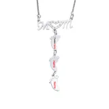 Hollow Out Necklace Pendant Feet with Name Engraved Custom Gift For Mom