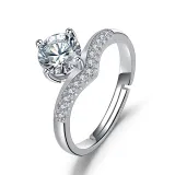 One-Carat Diamond Ring Eternity Engagement Wedding Band With Gift Box